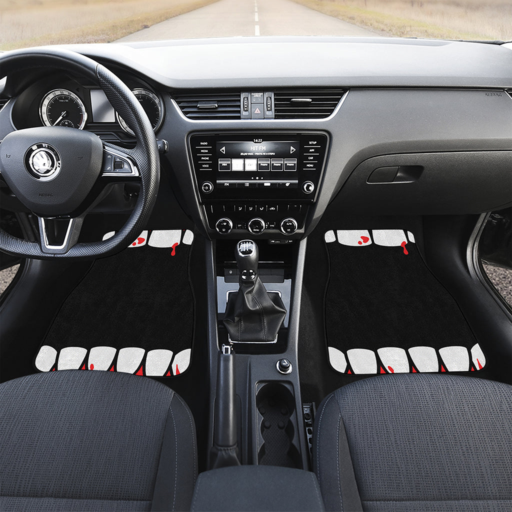 Dracula Fang Print Front and Back Car Floor Mats