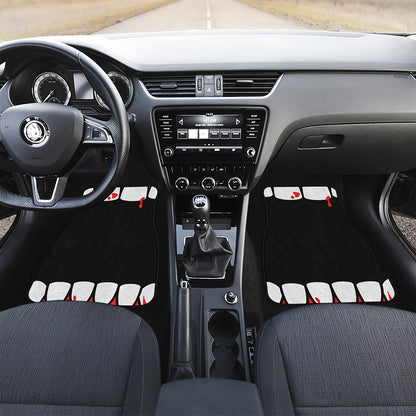 Dracula Fang Print Front and Back Car Floor Mats