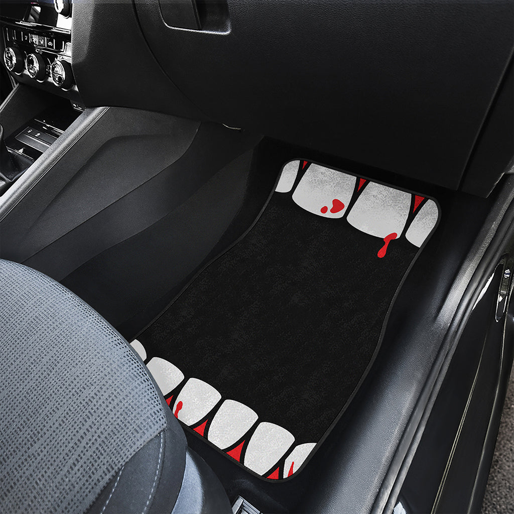 Dracula Fang Print Front and Back Car Floor Mats