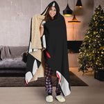 Dracula Fang Print Hooded Blanket