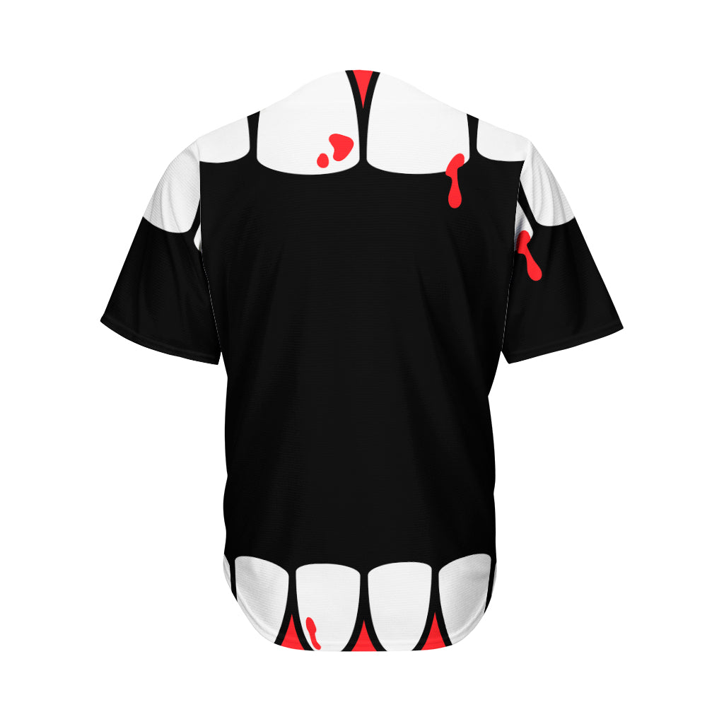 Dracula Fang Print Men's Baseball Jersey
