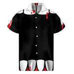 Dracula Fang Print Men's Short Sleeve Shirt