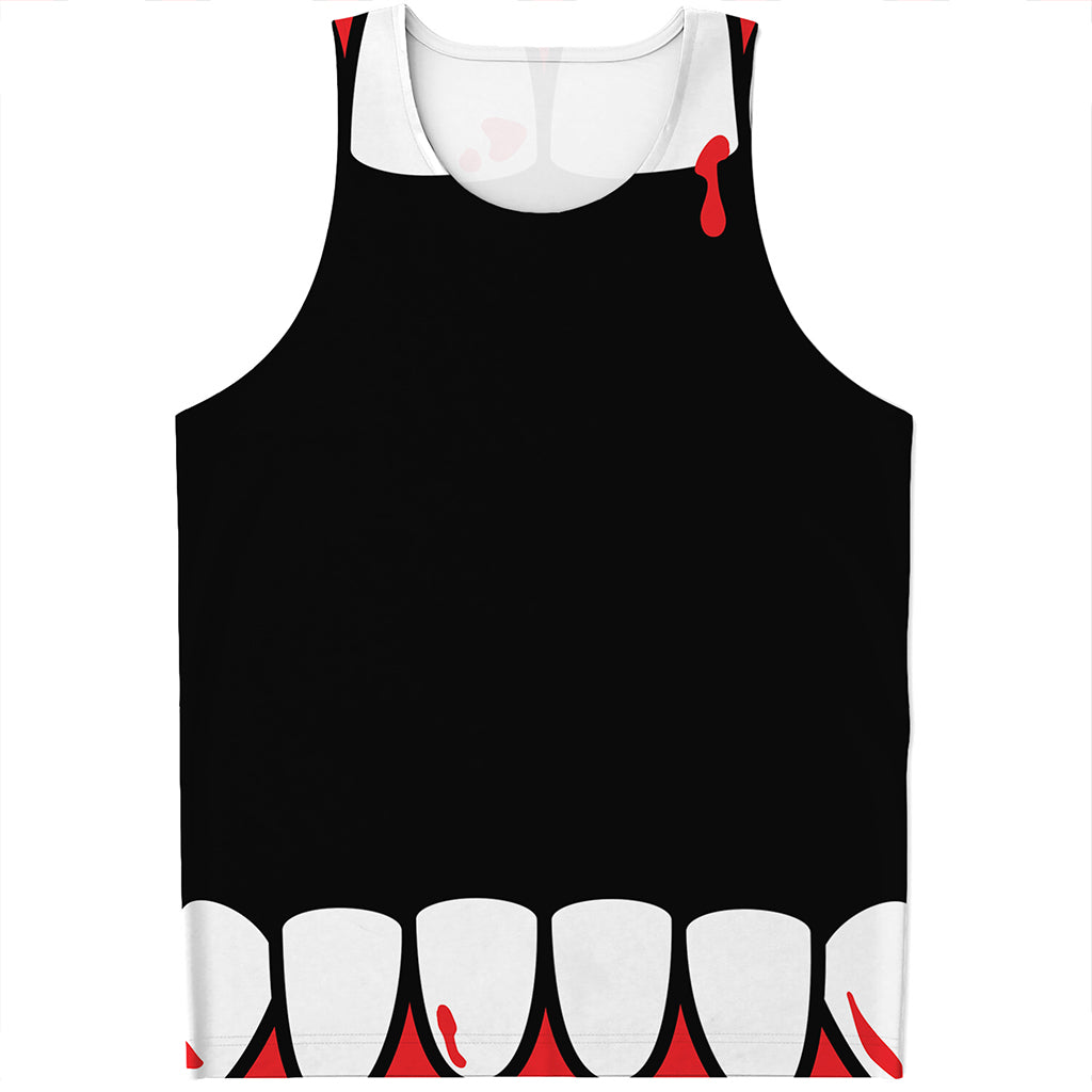 Dracula Fang Print Men's Tank Top