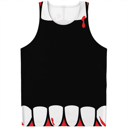 Dracula Fang Print Men's Tank Top