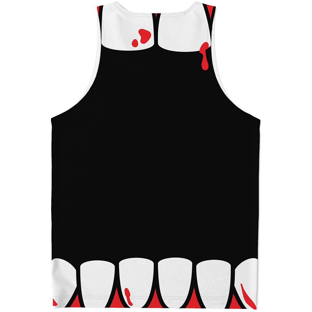 Dracula Fang Print Men's Tank Top