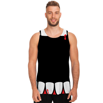 Dracula Fang Print Men's Tank Top