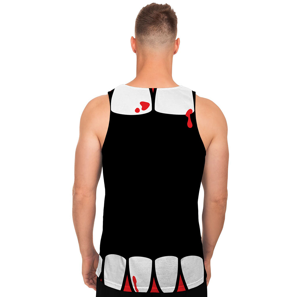 Dracula Fang Print Men's Tank Top