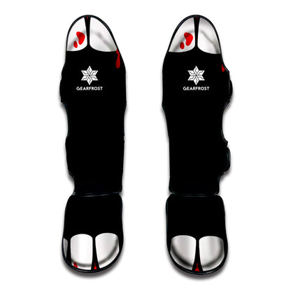 Dracula Fang Print Muay Thai Shin Guard