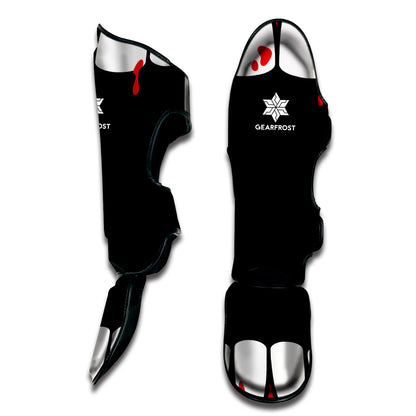 Dracula Fang Print Muay Thai Shin Guard