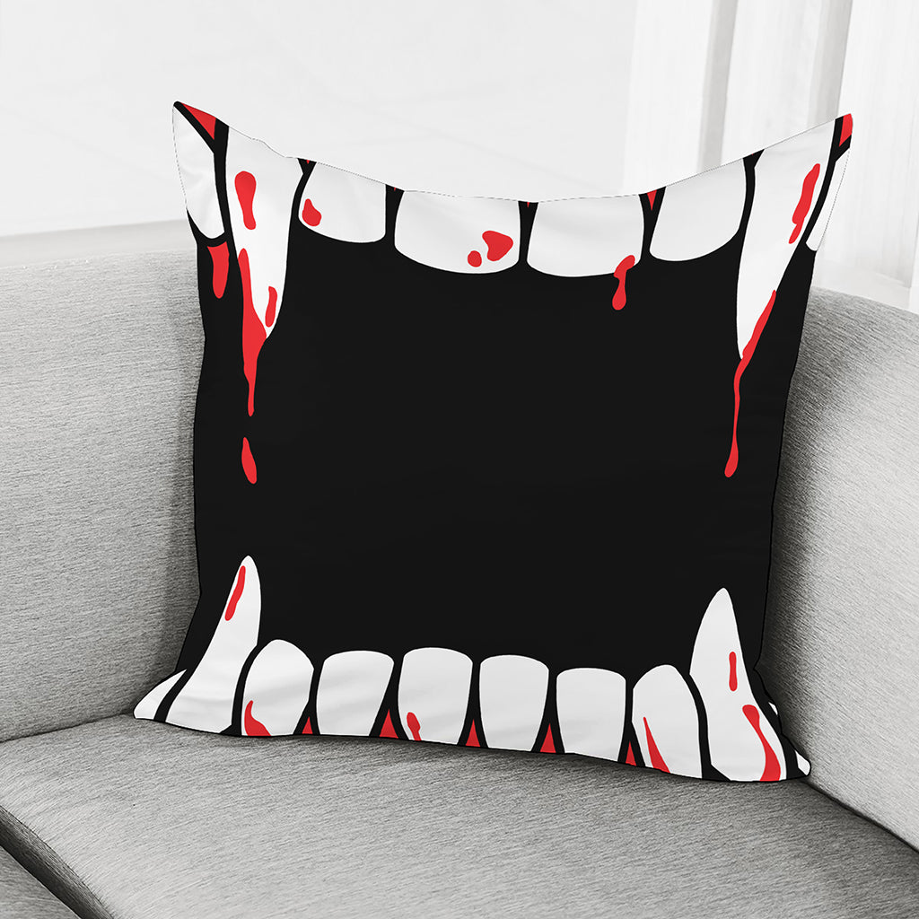 Dracula Fang Print Pillow Cover