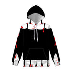 Dracula Fang Print Pullover Hoodie