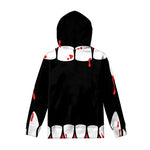 Dracula Fang Print Pullover Hoodie
