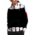 Dracula Fang Print Pullover Hoodie