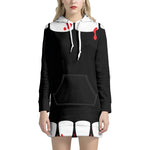 Dracula Fang Print Pullover Hoodie Dress