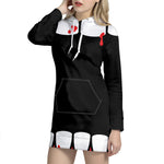 Dracula Fang Print Pullover Hoodie Dress