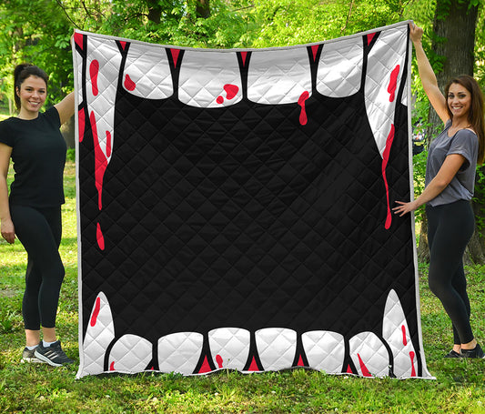 Dracula Fang Print Quilt