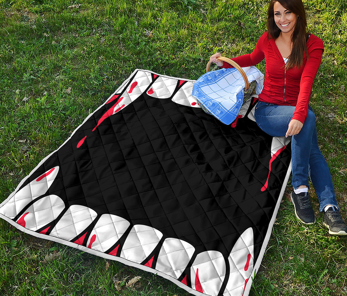 Dracula Fang Print Quilt