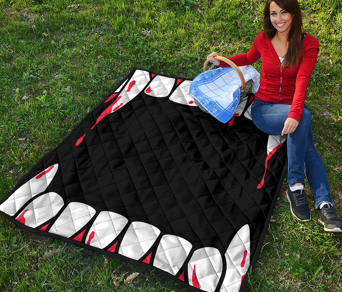 Dracula Fang Print Quilt