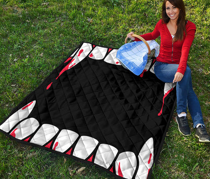 Dracula Fang Print Quilt