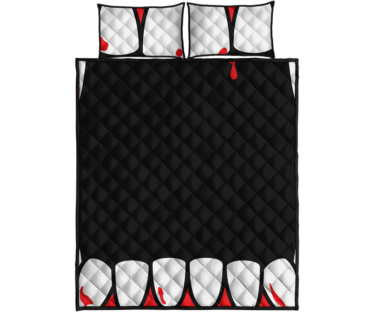 Dracula Fang Print Quilt Bed Set