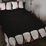 Dracula Fang Print Quilt Bed Set
