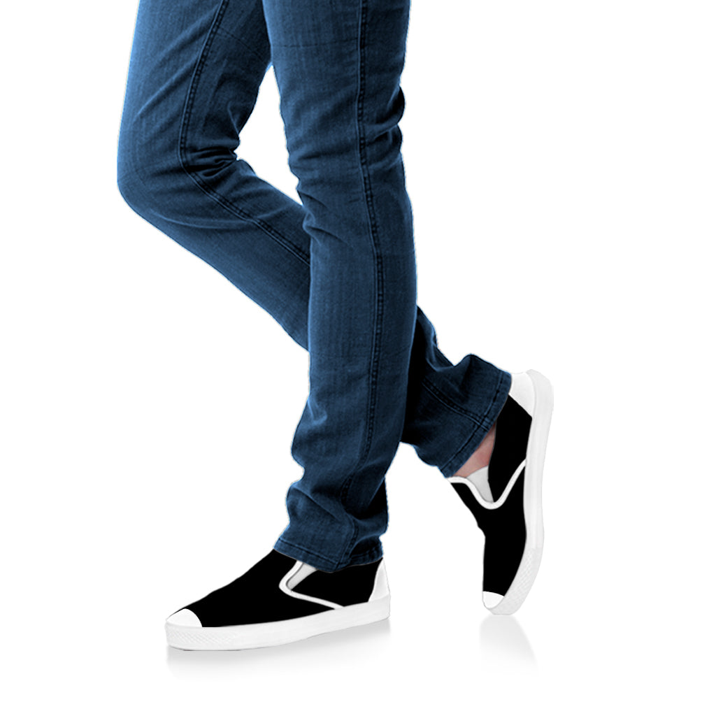 Dracula Fang Print White Slip On Shoes