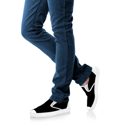 Dracula Fang Print White Slip On Shoes