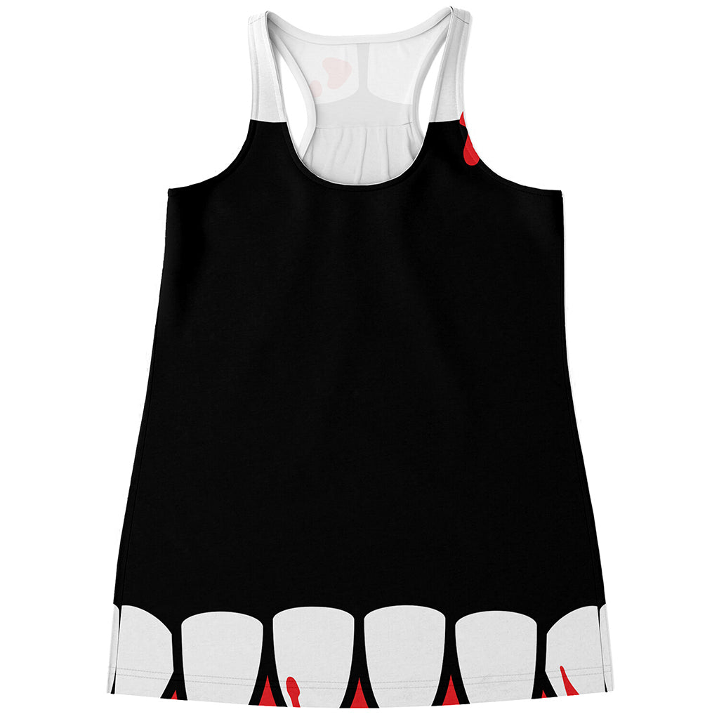 Dracula Fang Print Women's Racerback Tank Top