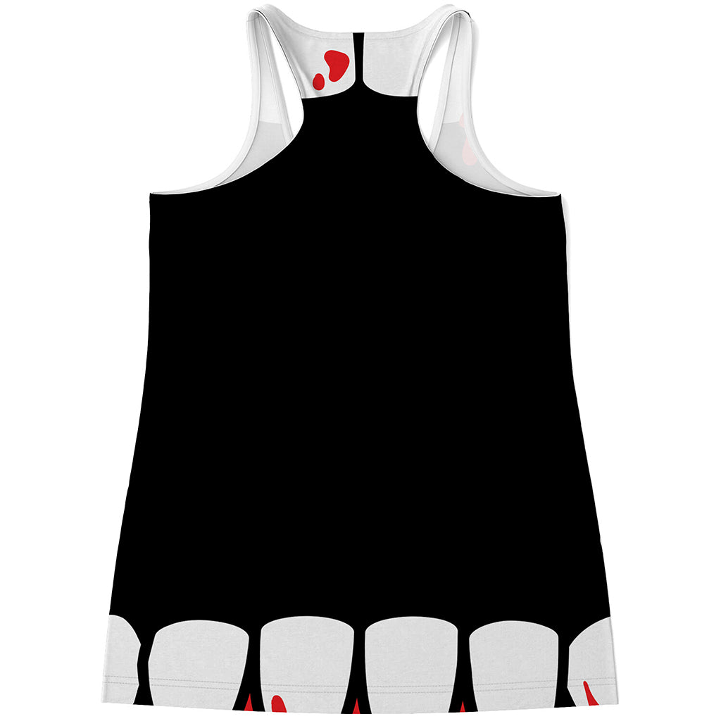 Dracula Fang Print Women's Racerback Tank Top