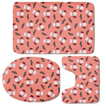 Dracula Pig Pattern Print 3 Piece Bath Mat Set