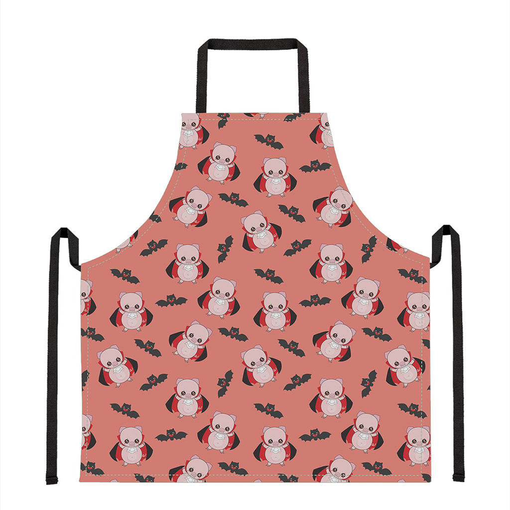 Dracula Pig Pattern Print Apron