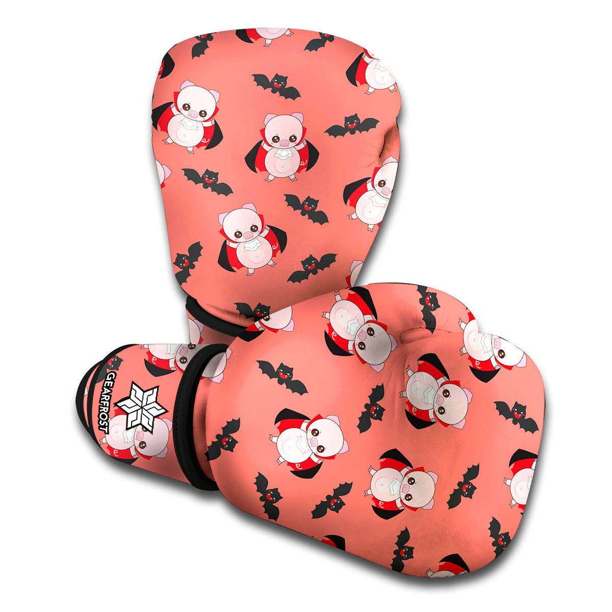 Dracula Pig Pattern Print Boxing Gloves