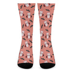 Dracula Pig Pattern Print Crew Socks