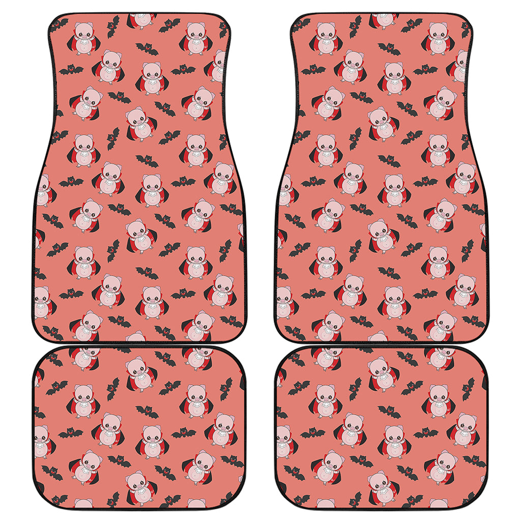 Dracula Pig Pattern Print Front and Back Car Floor Mats