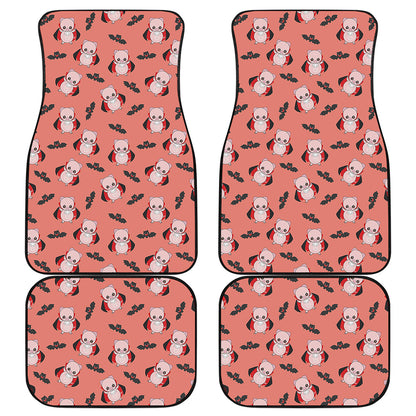 Dracula Pig Pattern Print Front and Back Car Floor Mats