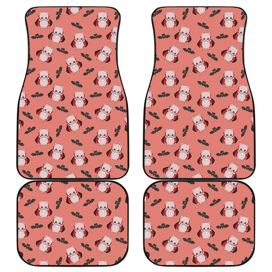 Dracula Pig Pattern Print Front and Back Car Floor Mats