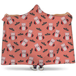Dracula Pig Pattern Print Hooded Blanket