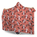 Dracula Pig Pattern Print Hooded Blanket