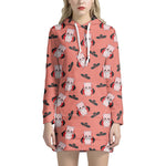 Dracula Pig Pattern Print Hoodie Dress