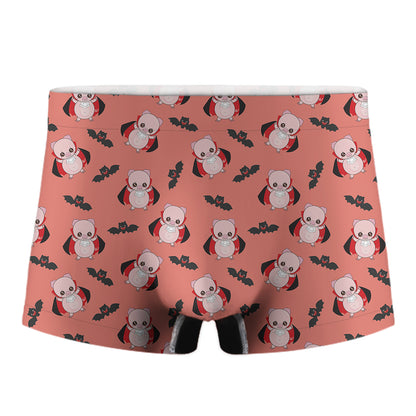 Dracula Pig Pattern Print Men's Boxer Briefs