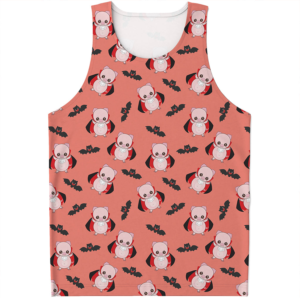 Dracula Pig Pattern Print Men's Tank Top