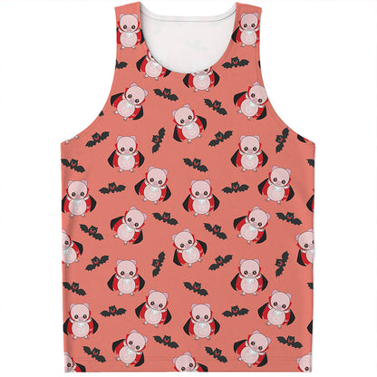 Dracula Pig Pattern Print Men's Tank Top