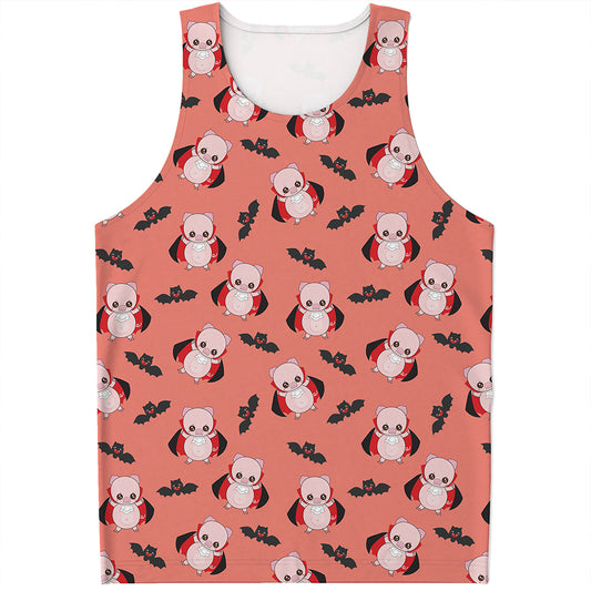 Dracula Pig Pattern Print Men's Tank Top