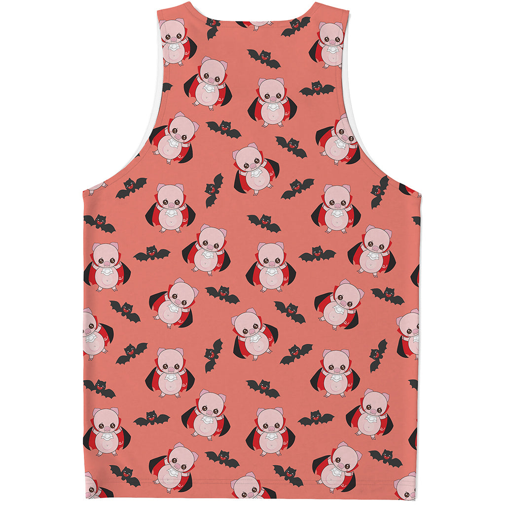 Dracula Pig Pattern Print Men's Tank Top