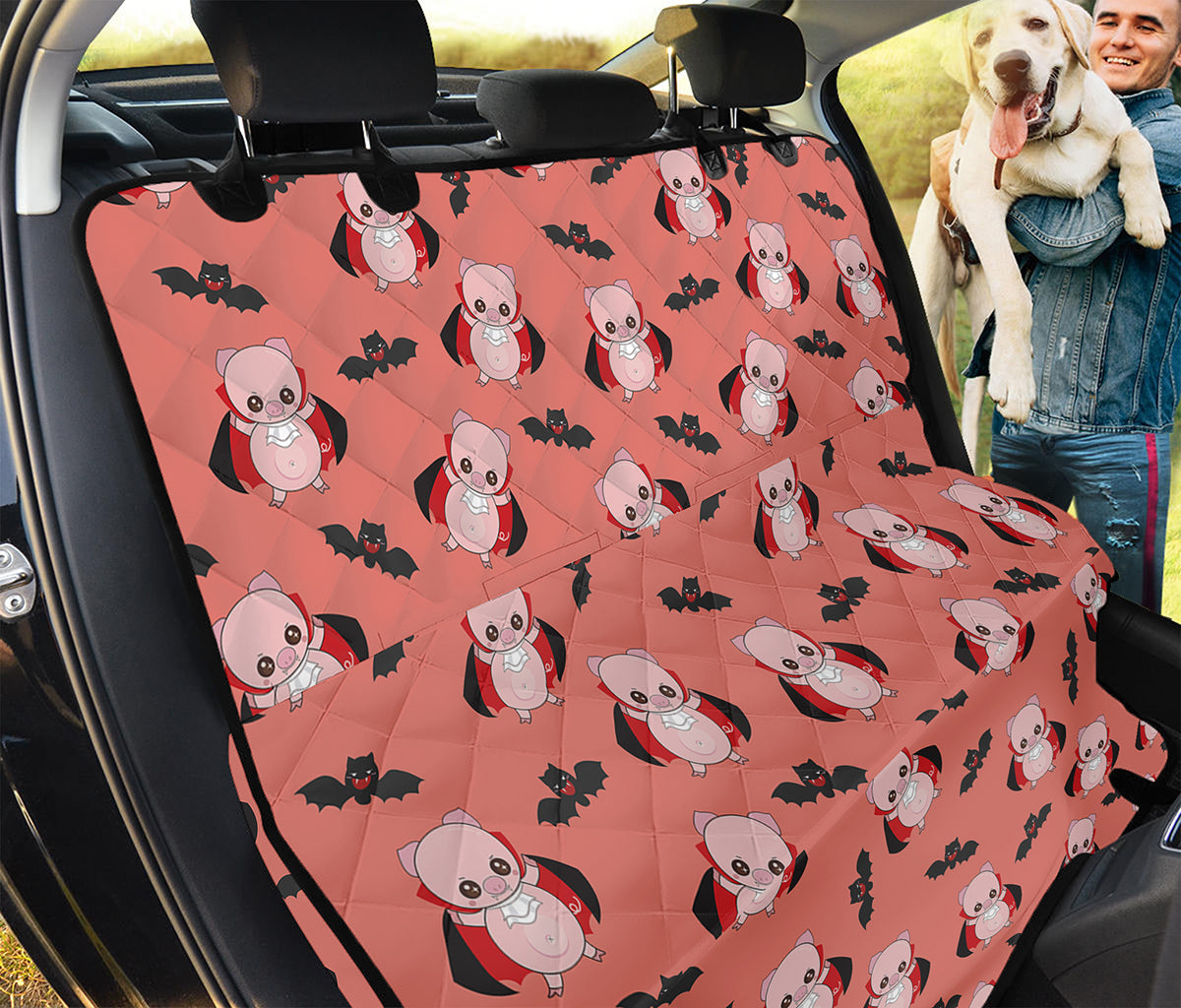Dracula Pig Pattern Print Pet Car Back Seat Cover