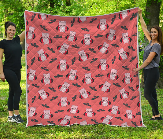 Dracula Pig Pattern Print Quilt