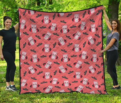 Dracula Pig Pattern Print Quilt