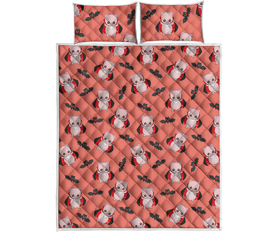 Dracula Pig Pattern Print Quilt Bed Set