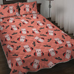 Dracula Pig Pattern Print Quilt Bed Set