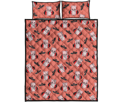 Dracula Pig Pattern Print Quilt Bed Set